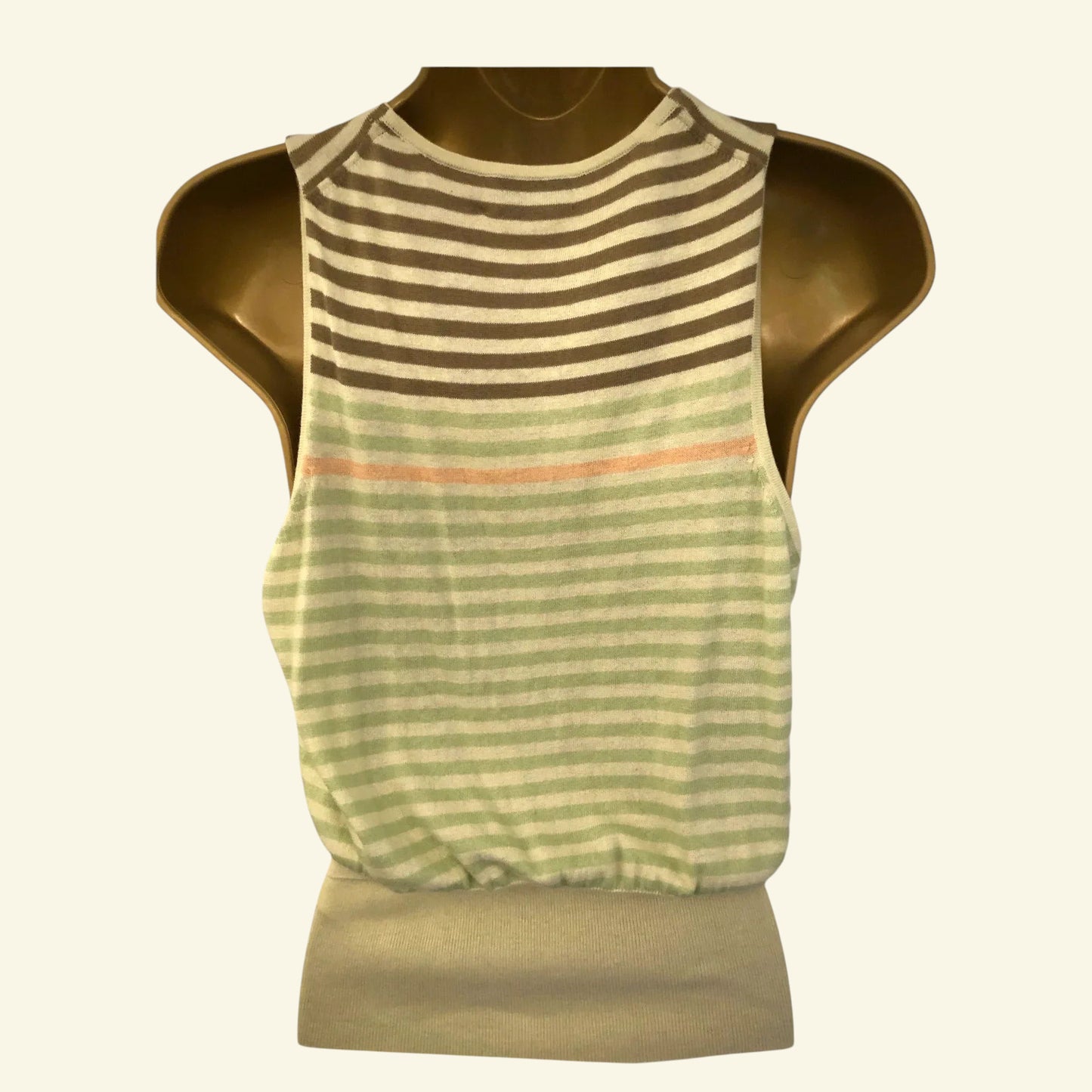 Paul Smith Pale Green Fine Knit Cotton Cashmere Mix Top Size M UK 10/12 - Timelessfashions