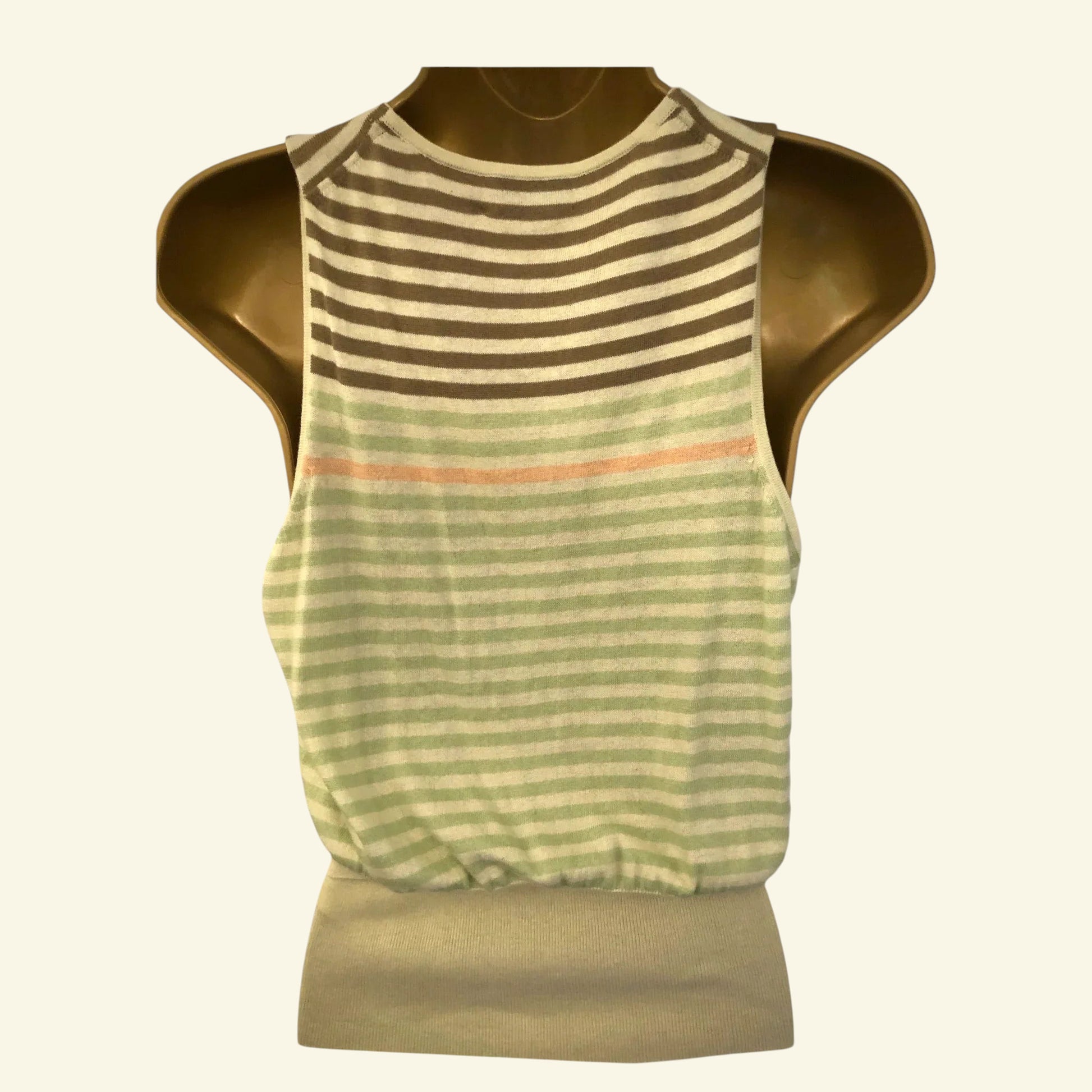 Paul Smith Pale Green Fine Knit Cotton Cashmere Mix Top Size M UK 10/12 - Timelessfashions