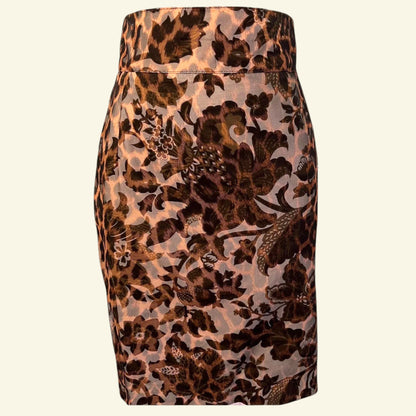 Sportmax Max Mara Vintage Brown Floral Mesh Mini Skirt UK 10 US 6 EU 38 IT 42 - Timelessfashions
