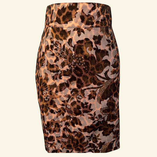 Sportmax Max Mara Vintage Brown Floral Mesh Mini Skirt UK 10 US 6 EU 38 IT 42 - Timelessfashions