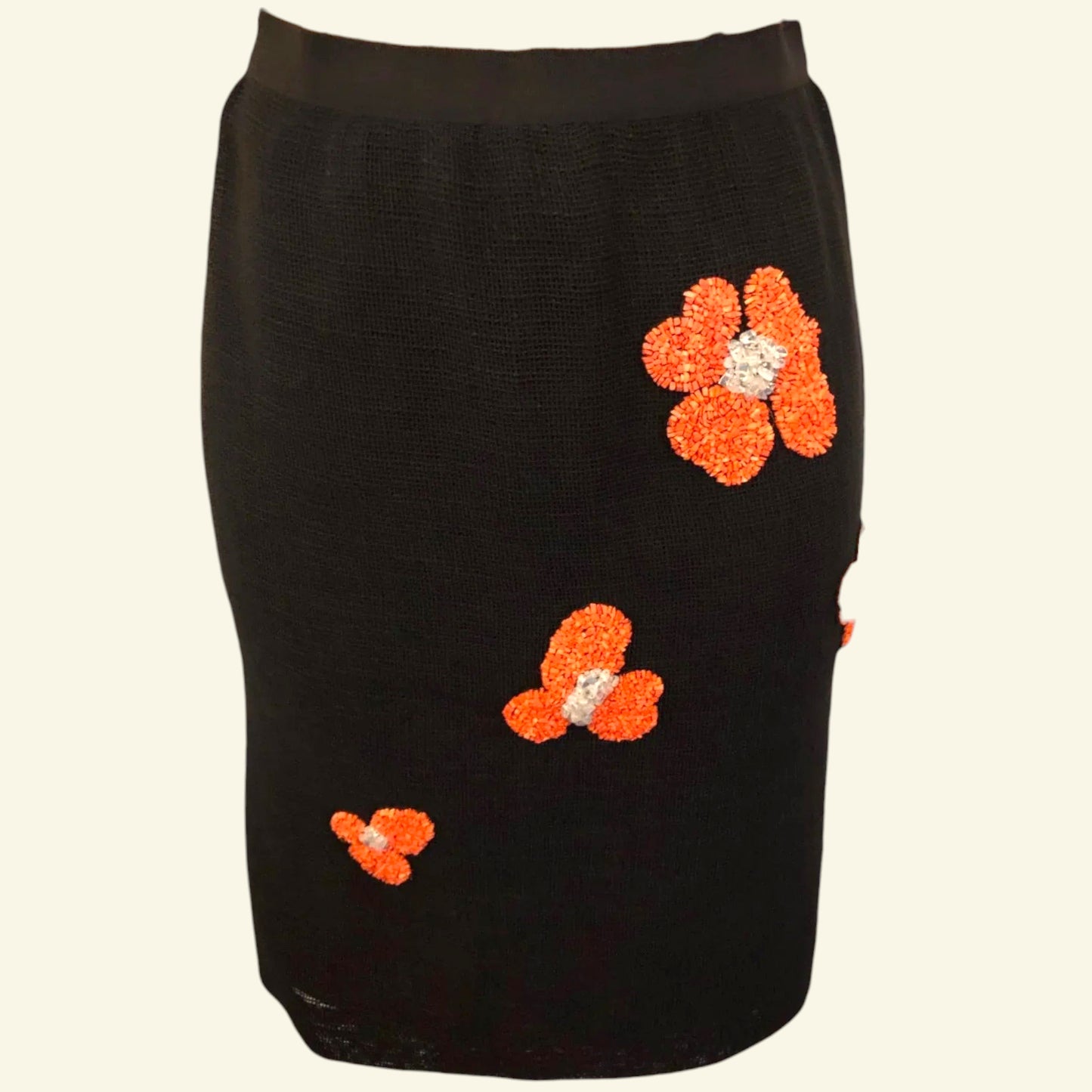 Behnaz Sarafpour Black Floral Mini Pencil Skirt UK 10 US 6 EU 38 - Timelessfashions