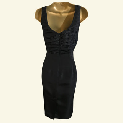 L.K. Bennett Black Silk Sindy Ruched Pencil Dress UK 10 US 6 EU 38 - Timelessfashions