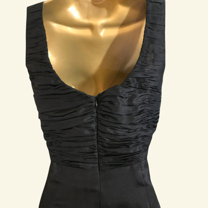 L.K. Bennett Black Silk Sindy Ruched Pencil Dress UK 10 US 6 EU 38 - Timelessfashions