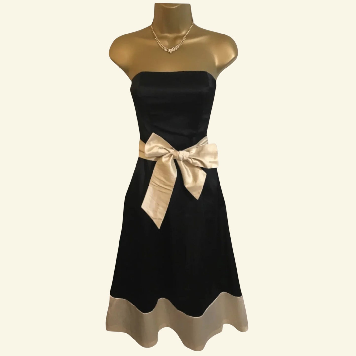 Coast Black & Cream Satin Dress UK 10 US 6 EU 38 - Timelessfashions