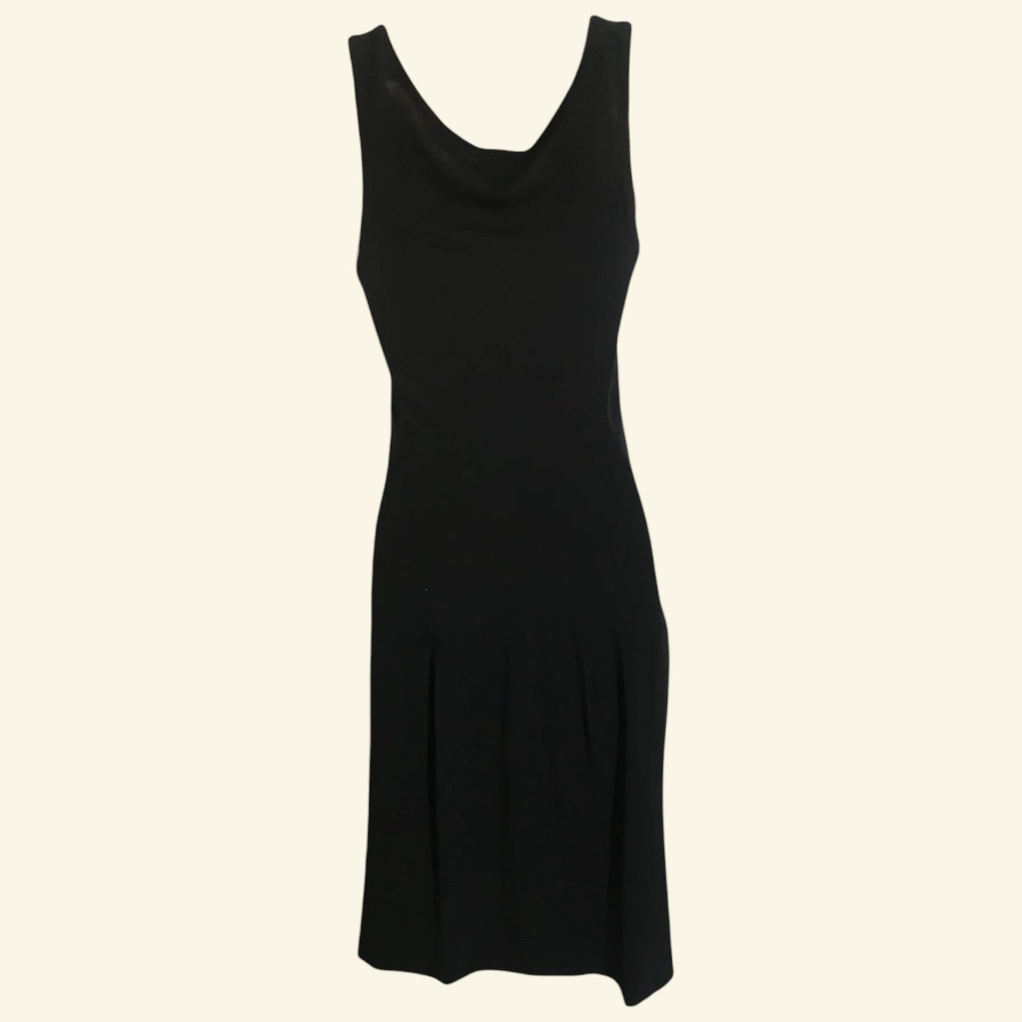 DKNY Donna Karan Women's Black Drop Waist Wool Dress UK 8 US 4 EU 36 - Timelessfashions