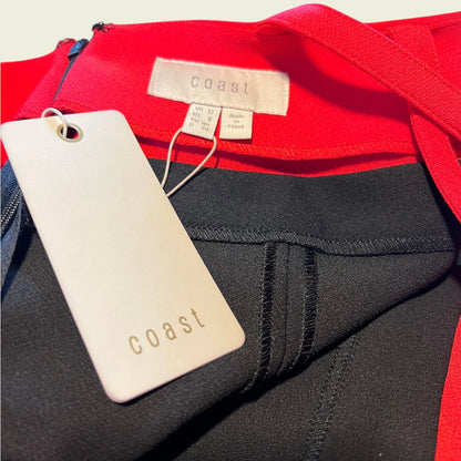 Coast Red & Black Multi Strap Mini Dress UK 12 US 8 EU 40 - Timelessfashions