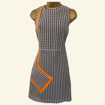 MSGM Milano Black & White Geometric Sleeveless Mini Dress IT 42 UK 10 US 6 EU 38 - Timelessfashions