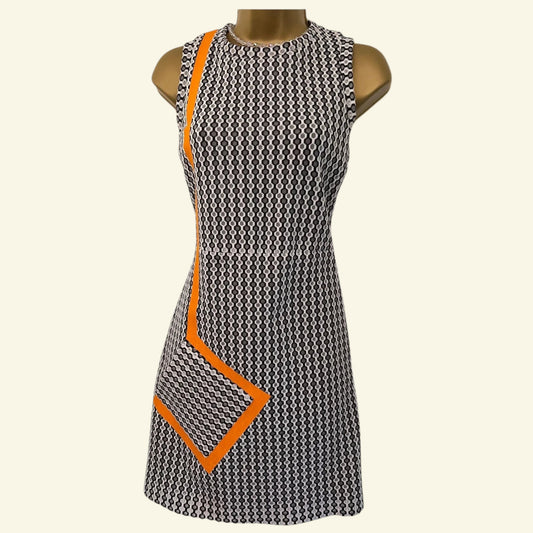 MSGM Milano Black & White Geometric Sleeveless Mini Dress IT 42 UK 10 US 6 EU 38 - Timelessfashions