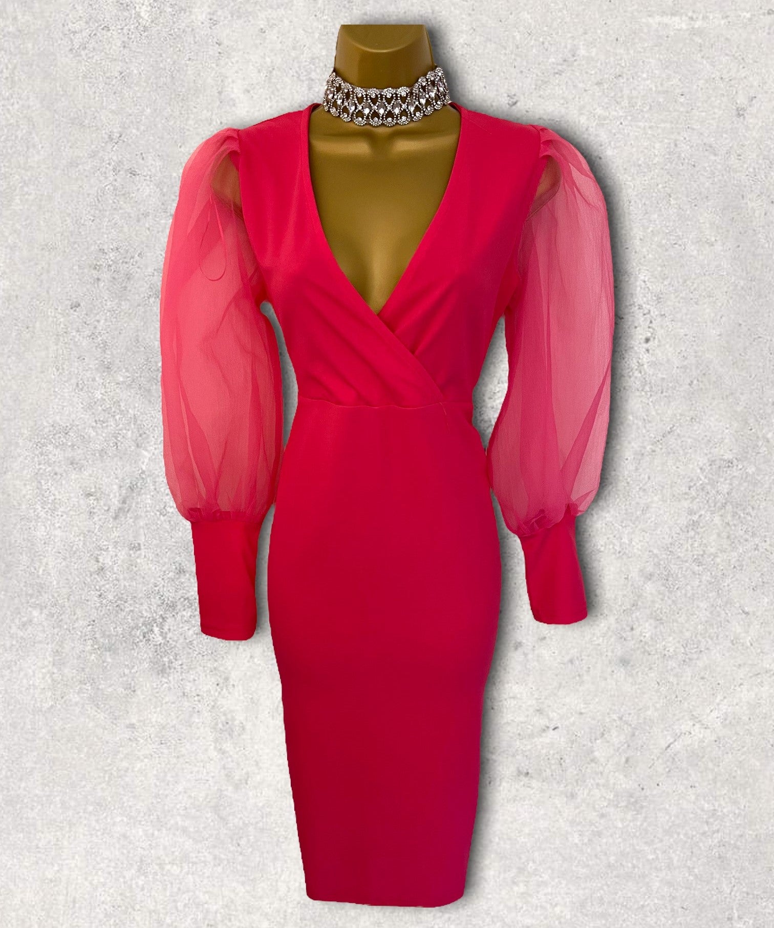 Coast Pink Organza Puff Sleeve Wrap Style Dress UK 10 EU 38 US 6 BNWT Timeless Fashions