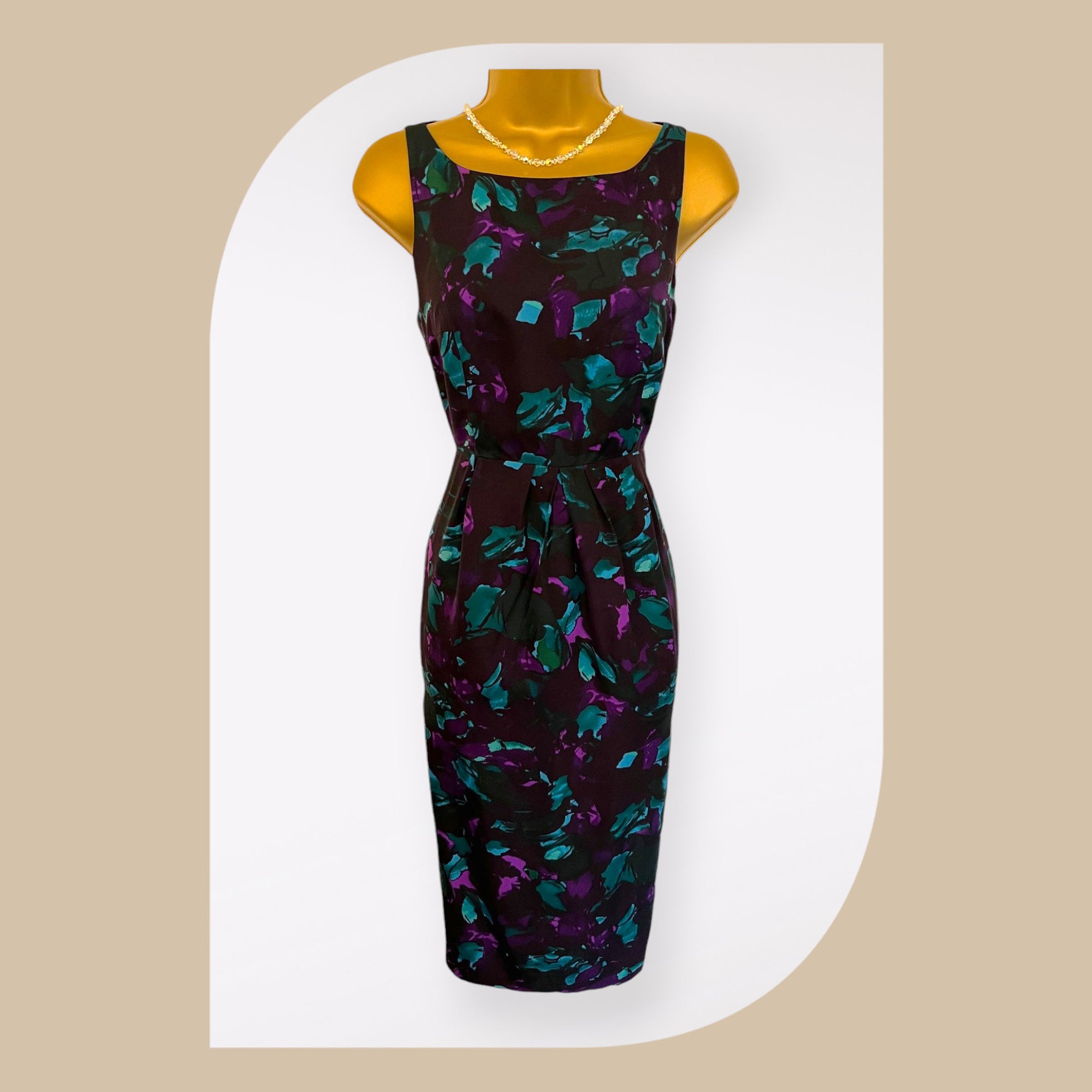 L.K. Bennett Black Floral Silk Sleeveless Pencil Dress UK 6 US 2 EU 38 Timeless Fashions