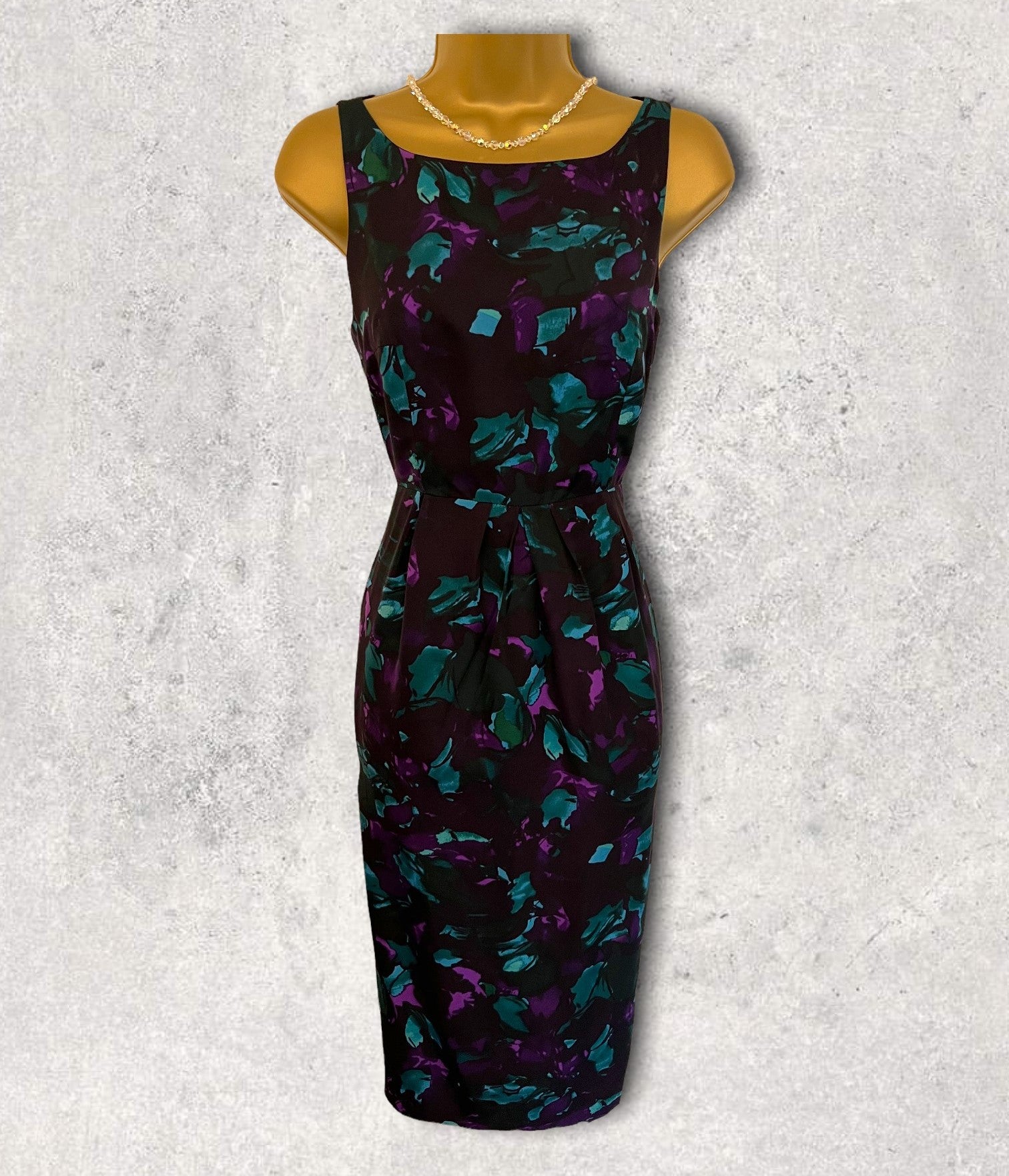 L.K. Bennett Black Floral Silk Sleeveless Pencil Dress UK 6 US 2 EU 38 RRP £225 Timeless Fashions