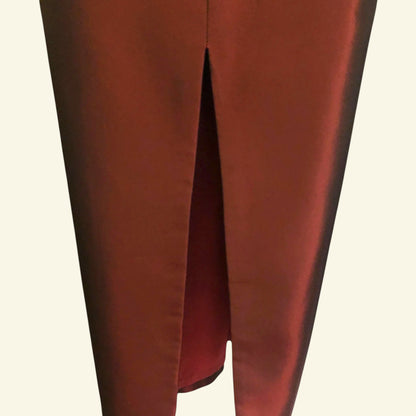 LaundryBy Shelli Segal Long Claret Satin Skirt & Backless Bodice UK 10 UK 6 EU 38 - Timelessfashions