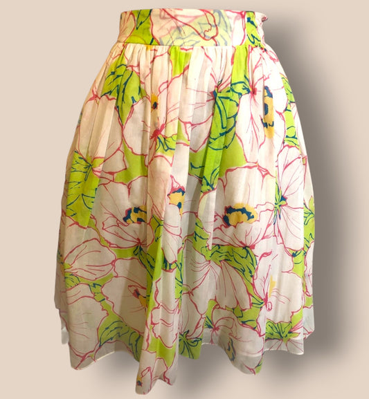 Moschino White Floral Silk & Cotton Skirt UK 8 US 4 EU 36 Timeless Fashions