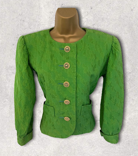 Yves Saint Laurent Rive Gauche Womens Vintage Green Jacket UK 12/14 US 8/10 EU 40/42 Timeless Fashions