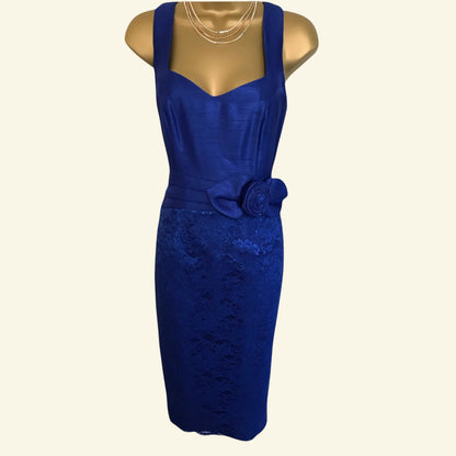 Michaela Louisa Royal Blue Lace Special Occasion Outfit UK 10 US 6 EU 38 - Timelessfashions