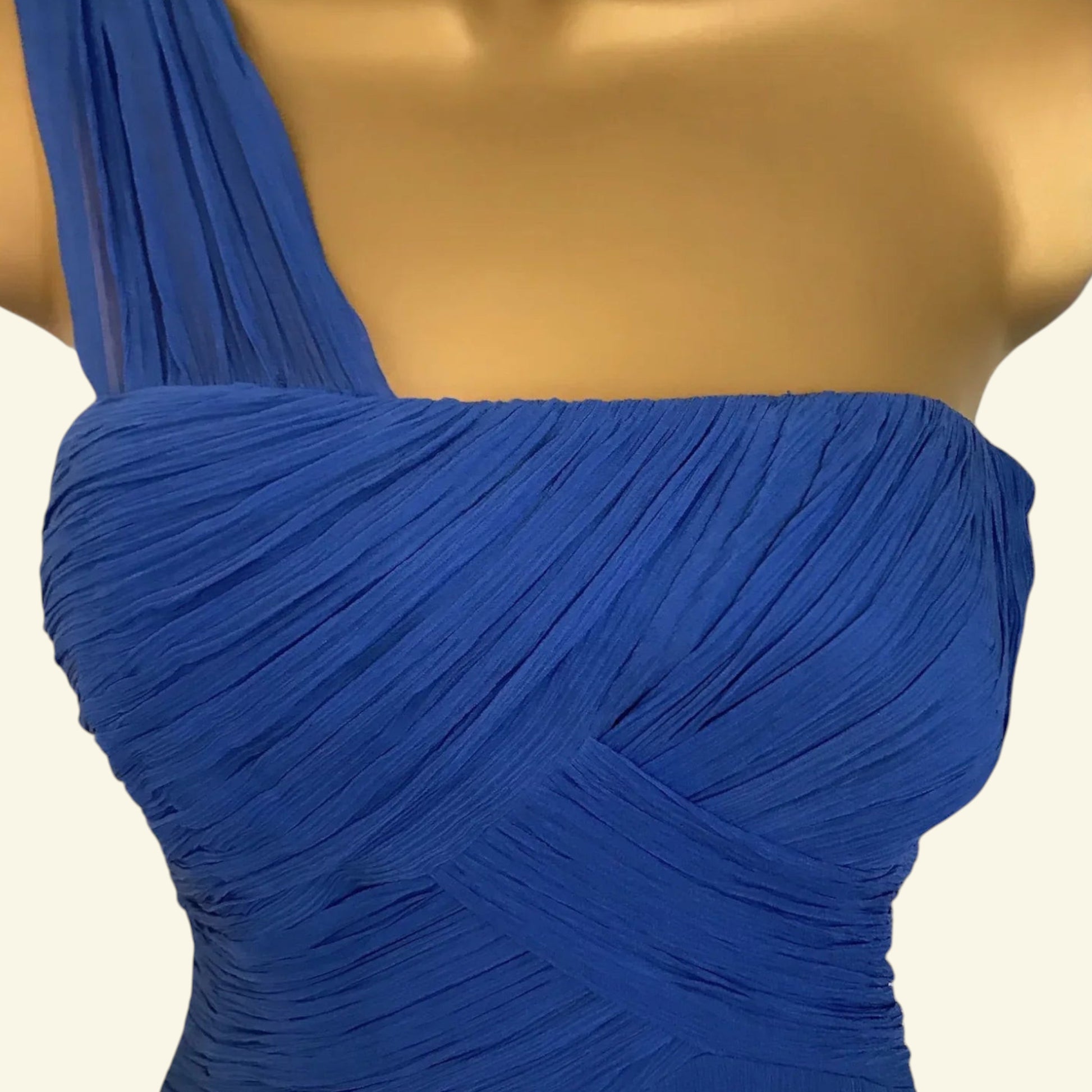 Monsoon Rhumba Blue One Shoulder Silk Dress UK 10 US 6 EU 38 - Timelessfashions