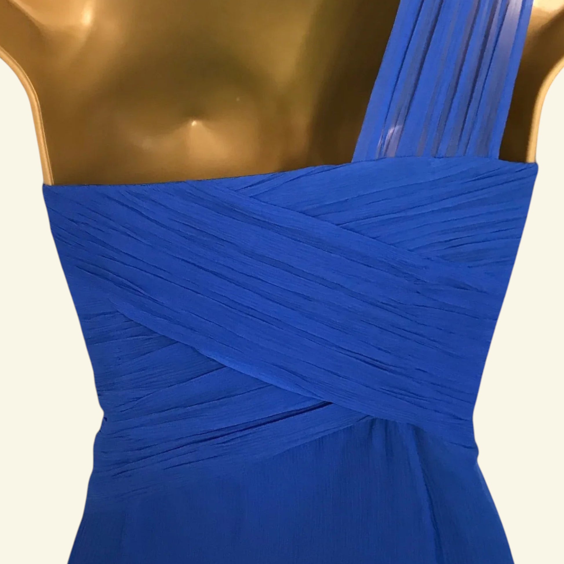 Monsoon Rhumba Blue One Shoulder Silk Dress UK 10 US 6 EU 38 - Timelessfashions