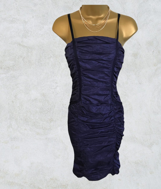 Whistles Purple Ruched Bodycon Dress UK 8 US 4 EU 36 Timeless Fashions