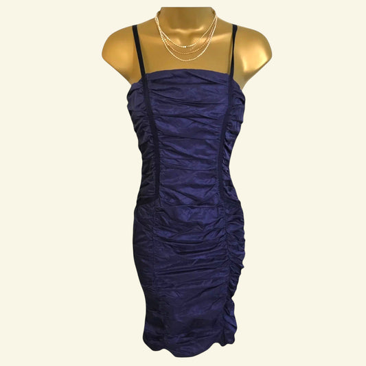 Whistles Purple Ruched Bodycon Dress UK 8 US 4 EU 36 - Timelessfashions