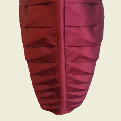 Veni Infantino for Ronald Joyce Women's Claret Satin Pencil Dress UK 8 US 4 EU 36 IT 40 - Timelessfashions