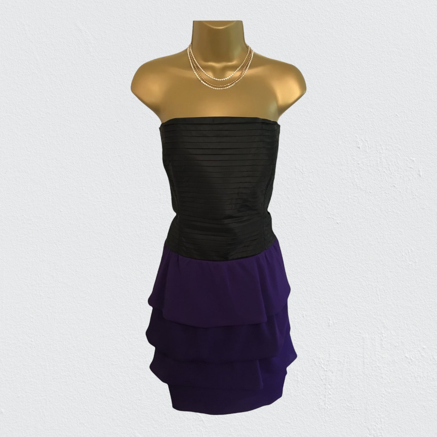 Reiss Women's Black & Purple Helga Evening Dress UK 8 US 4 EU 36 Timeless Fashions
