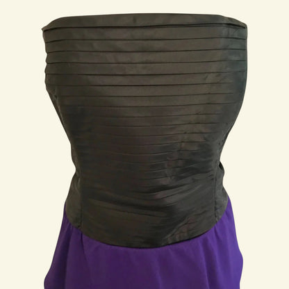 Reiss Women's Black & Purple Helga Evening Dress UK 8 US 4 EU 36 - Timelessfashions