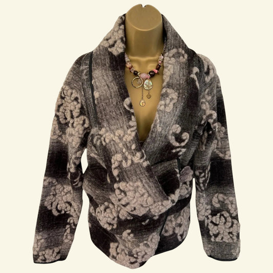 Romeo & Giulia Brown Ladies Lagenlook Style Wool Jacket Approx UK 12 US 8 EU 40 - Timelessfashions