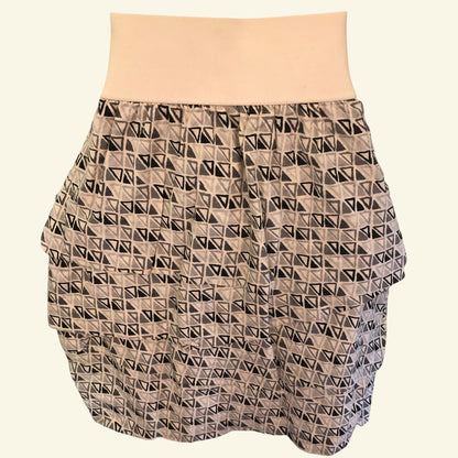 Yigal Azrouel Geometric Print Asymmetric Layered Cotton Mini Skirt UK 8 US 4 EU 36 - Timelessfashions
