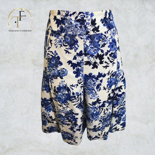 Country Casuals CC Blue & White Floral Skirt UK 16 US 12 EU 44 Timeless Fashions
