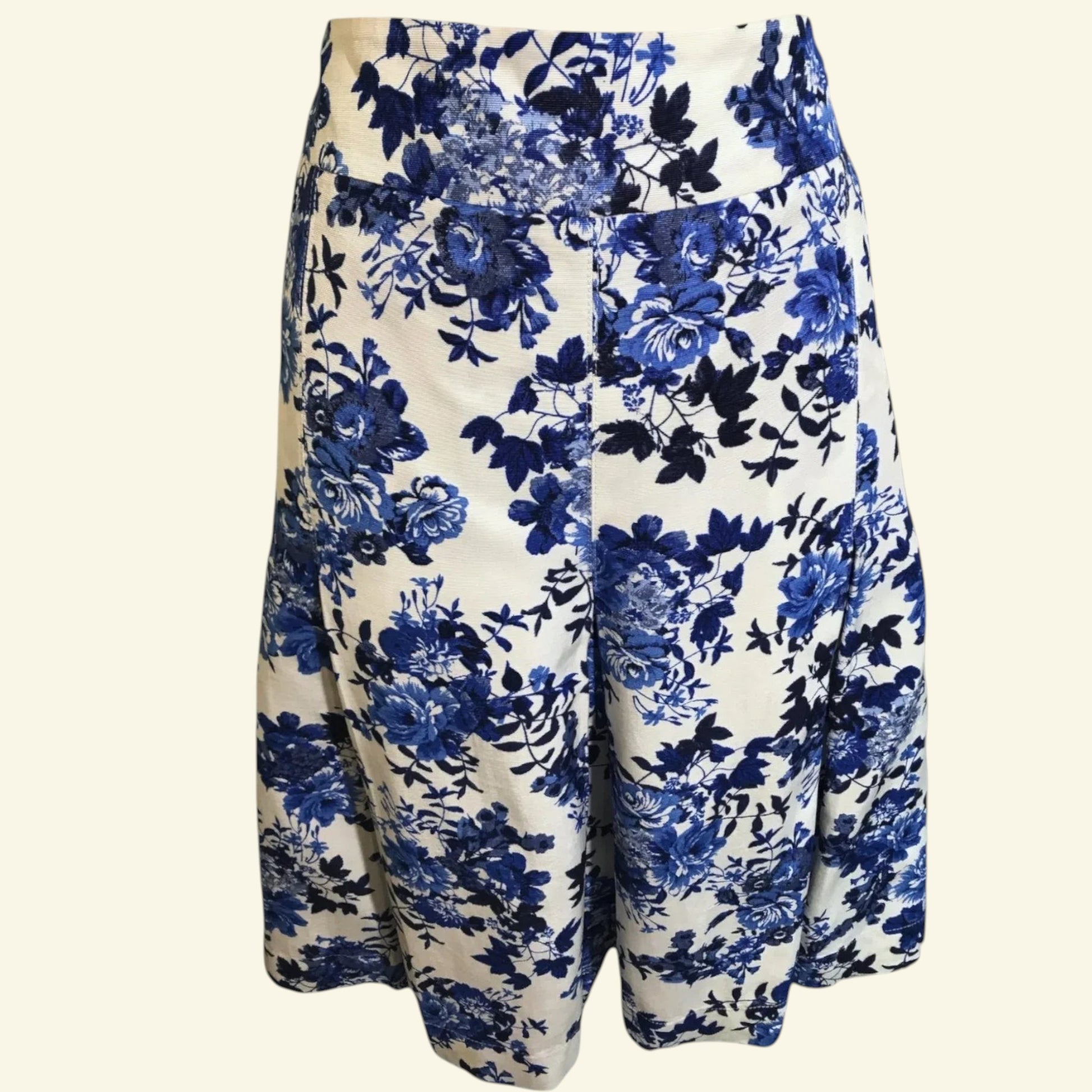 Country Casuals CC Blue & White Floral Skirt UK 16 US 12 EU 44 - Timelessfashions