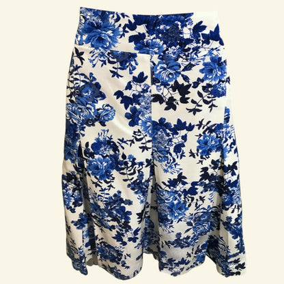 Country Casuals CC Blue & White Floral Skirt UK 16 US 12 EU 44 - Timelessfashions