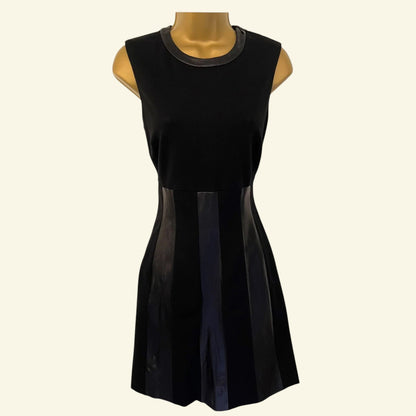 Diane von Furstenberg Womens Black Ellie Leather Dress UK 10 US 6 EU 38 - Timelessfashions