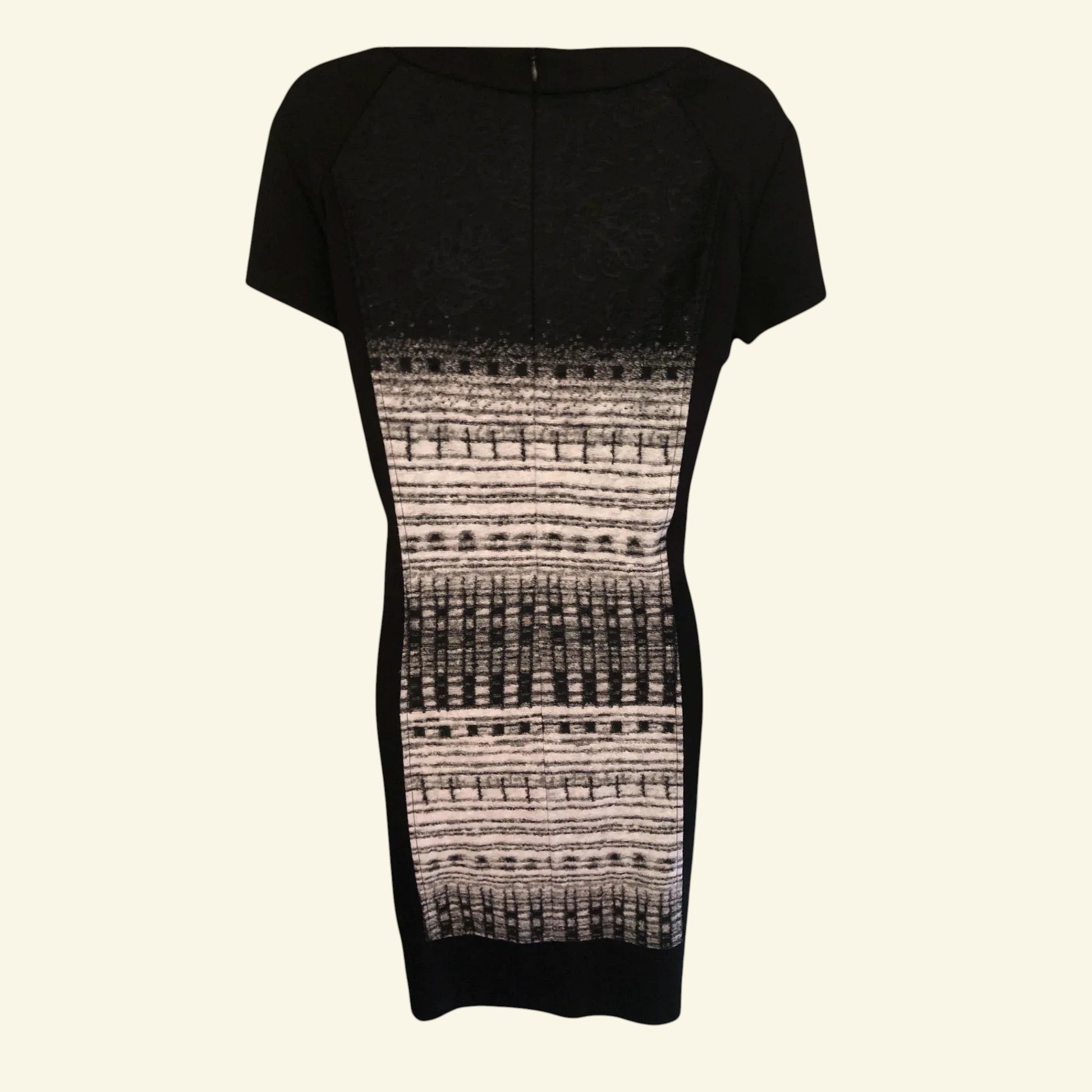 Marie Mero Black & White Silhouette Pencil Dress UK 16 US 12 EU 44 - Timelessfashions