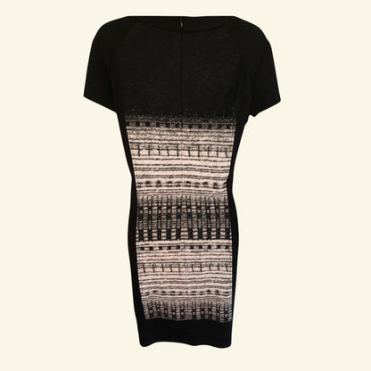Marie Mero Black & White Silhouette Pencil Dress UK 16 US 12 EU 44 - Timelessfashions