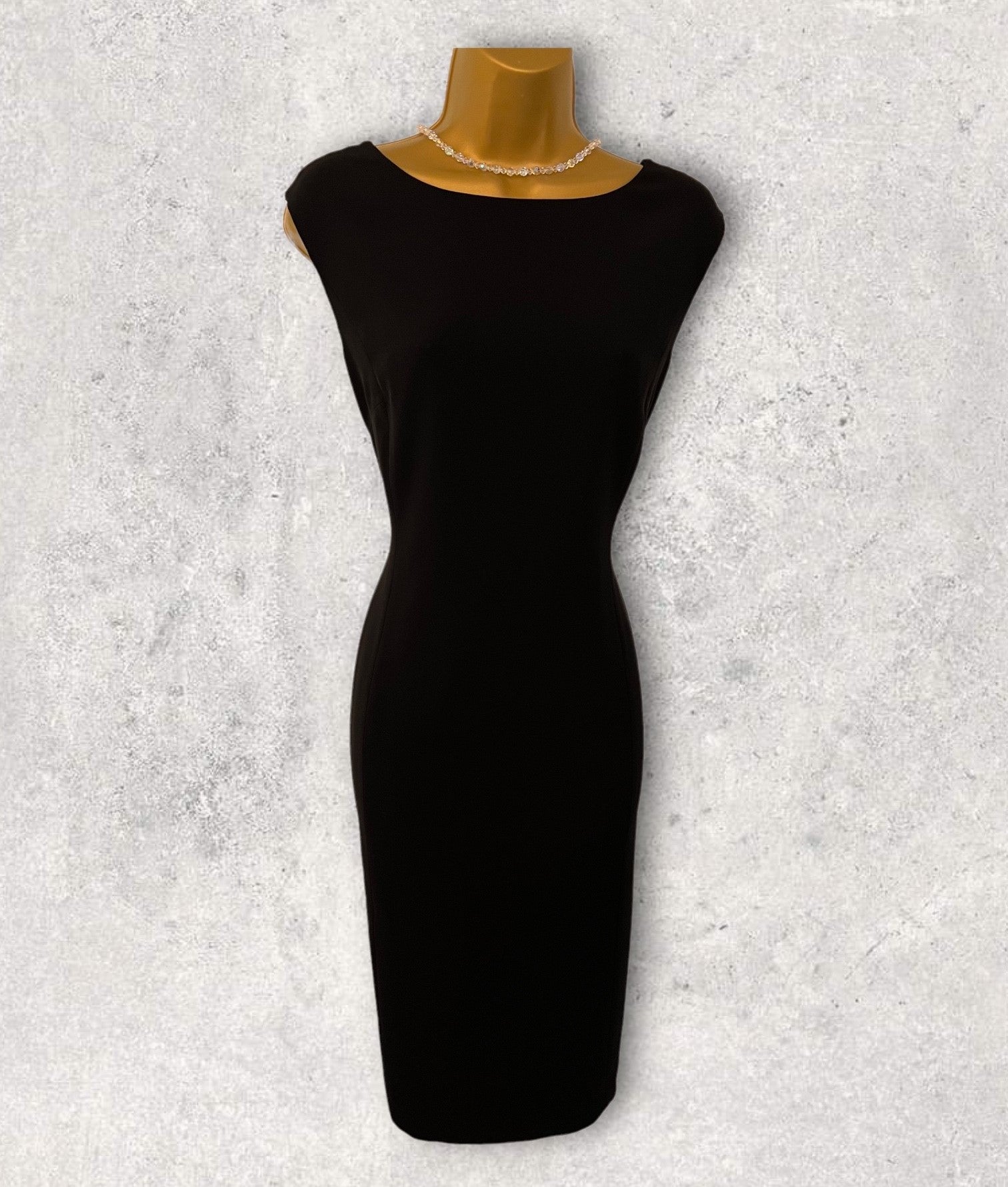 Planet Black Ladies Crepe Sleeveless Pencil Dress UK 10 US 6 EU 38 Timeless Fashions