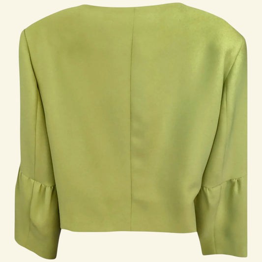 Michaela Louisa Lime Green Zip Short Jacket UK 16 US 12 EU 44 - Timelessfashions