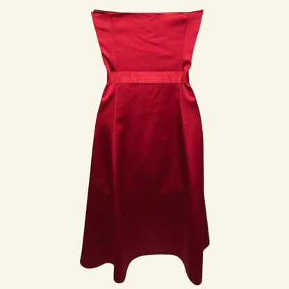Coast Red Satin & Silk Organza Dress UK 8 US 4 EU 36 - Timelessfashions
