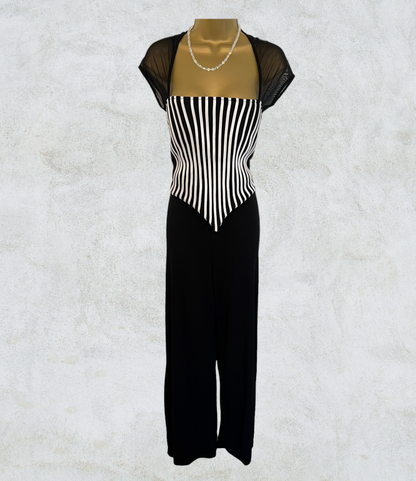 Joseph Ribkoff Couture Vintage Black & White Jumpsuit UK 14 US 10 EU 42 Timeless Fashions