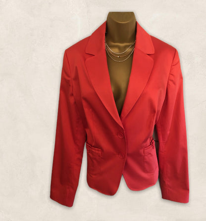 Marie Mero Coral Cotton Jacket Blazer UK 14 US 10 EU 42 IT 46 Timeless Fashions