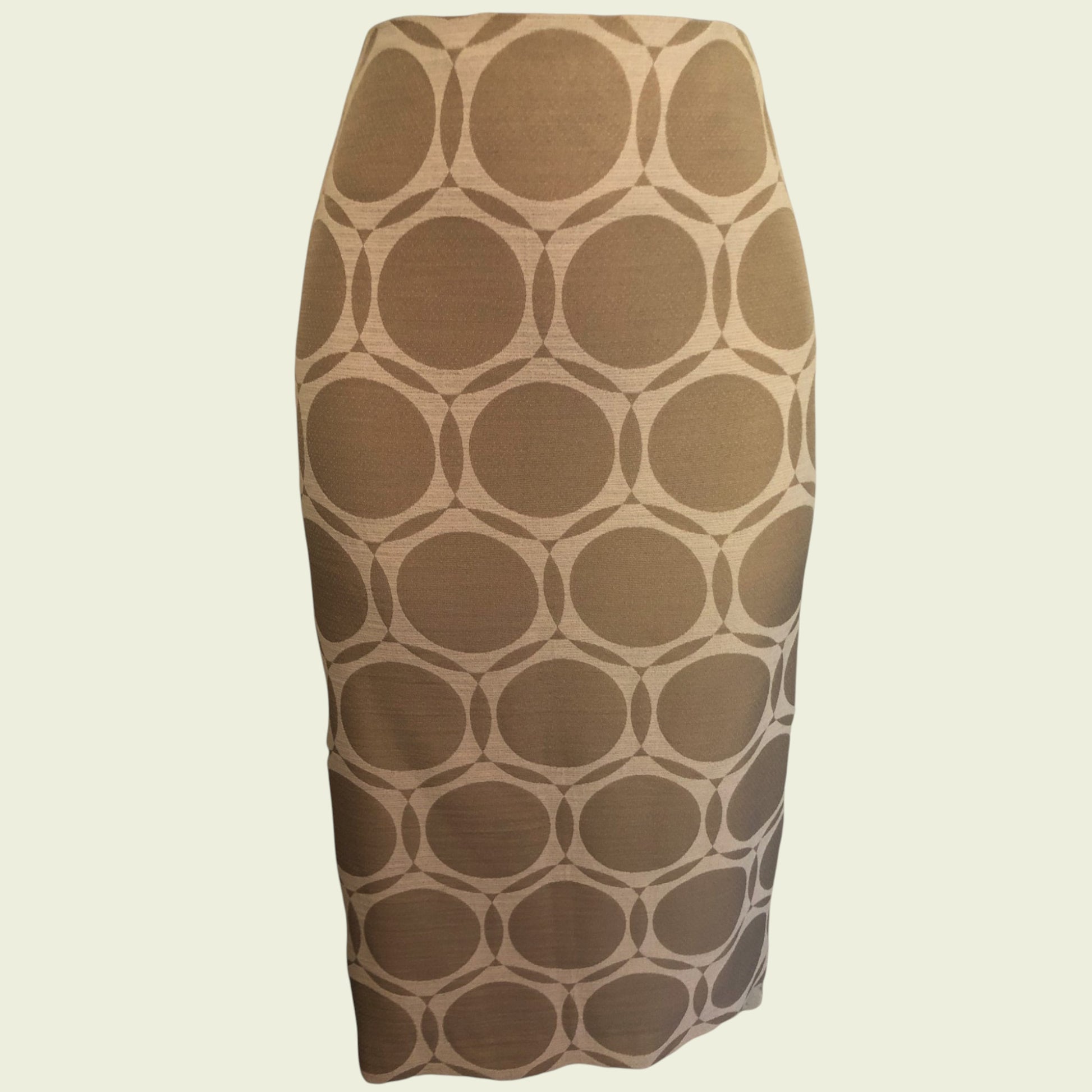 Patterned pencil skirt on a beige background
