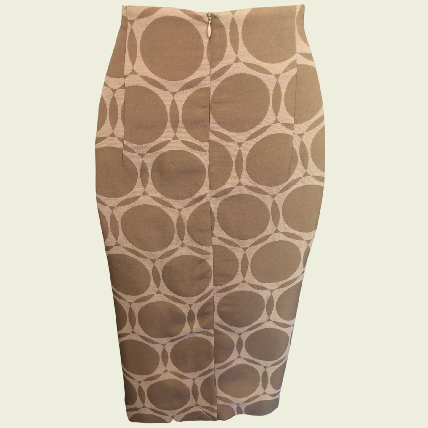 Patterned pencil skirt on a beige background