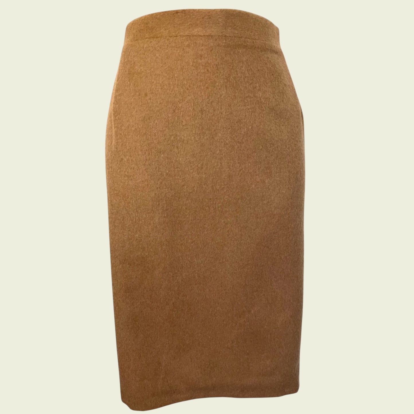 Brown pencil skirt on a beige background