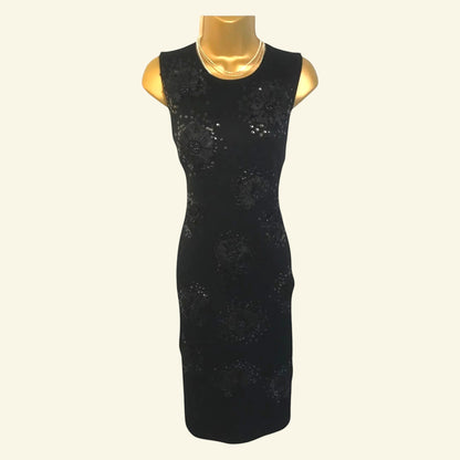 Fenn Wright Manson Ponte Roma Black Wool Dress UK 12 US 8 EU 40 - Timelessfashions