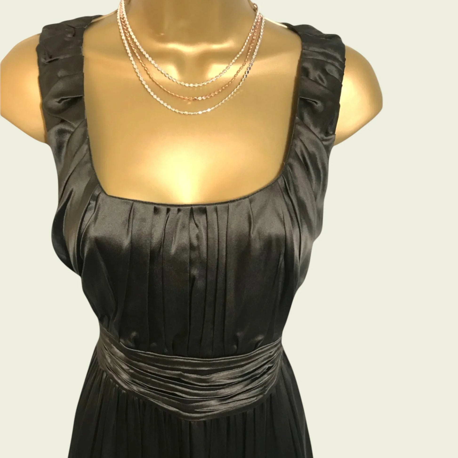 Donna Karan brown silk sleeveless dress UK 12 US 8 EU 40 - Timelessfashions
