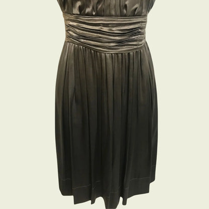 Donna Karan brown silk sleeveless dress UK 12 US 8 EU 40 - Timelessfashions