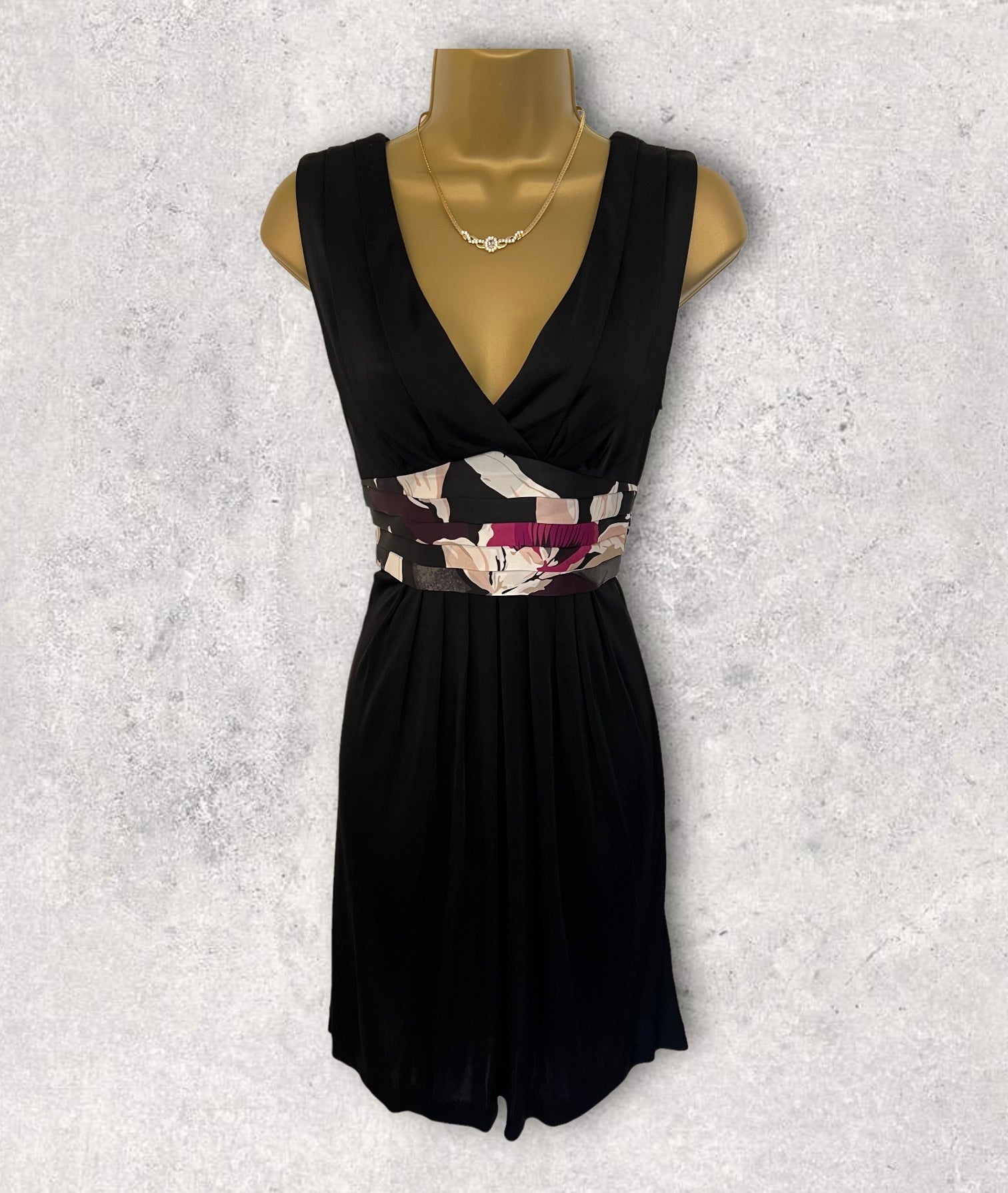 Ted Baker Black Silky Floral Tie Fit & Flare Dress UK 8 US 4 EU 36 Timeless Fashions