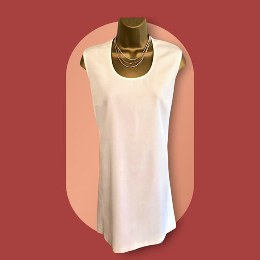 Calvin Klein Cream Sleeveless Stretch Shift Dress UK 12/14 US 8/10 EU 40/42 Timeless Fashions