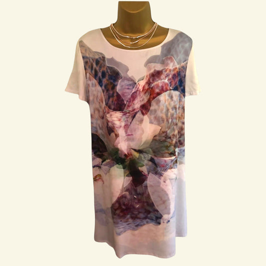 Great Plains Short Sleeved Multicoloured Shift Dress UK 14/16 us 10/12 eu 43/44 - Timelessfashions