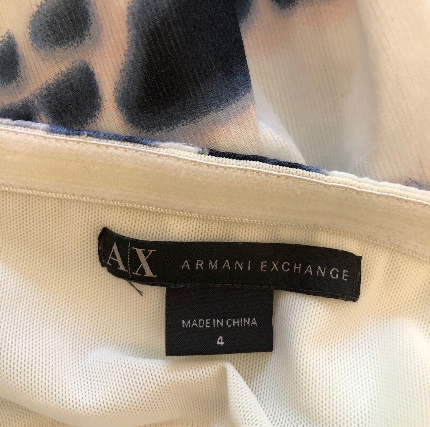 Armani Exchange Womens White & Blue Cotton Mini Bubble Dress UK 8 US 4 EU 36 Timeless Fashions