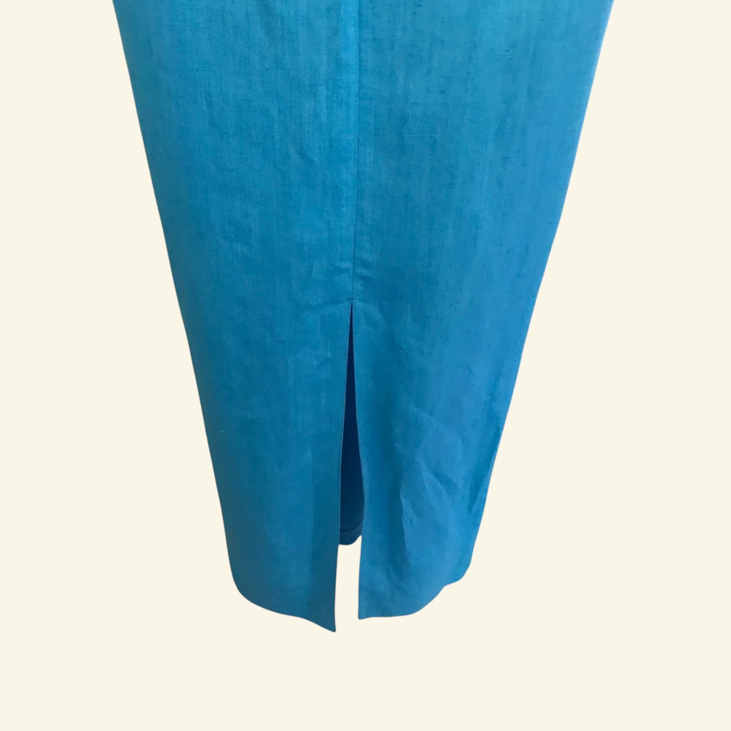 Tuzzi Long Turquoise Blue Linen & Organza Dress UK 10 - Timelessfashions